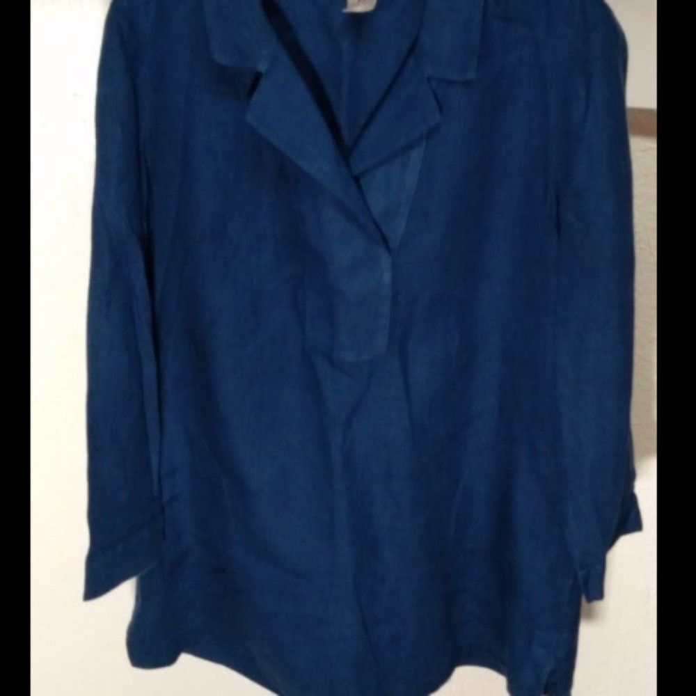 Chico's Blue T Shirt Dress V-neck Medium